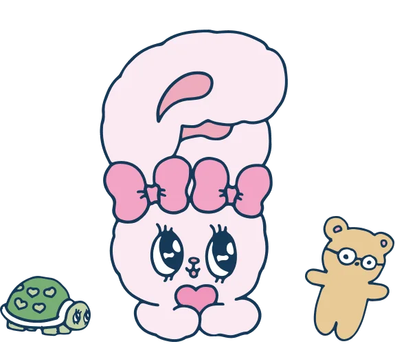リボンバニーのイラスト